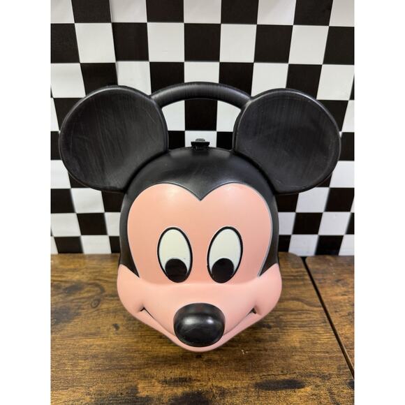 Vintage Disney Mickey Mouse Head - Plastic Lunch Box by Aladdin NO Thermos - Picture 2 of 8